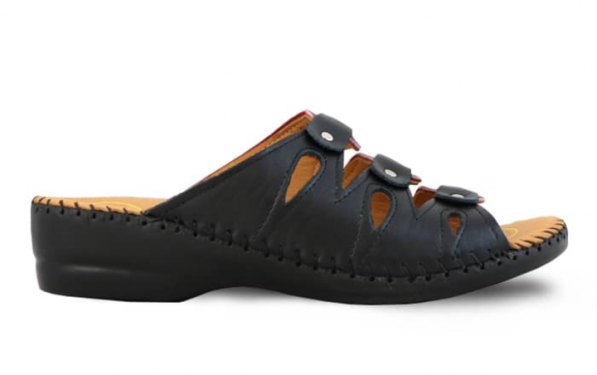 بازار پخش دمپایی روفرشی زنانه چرم مشکی